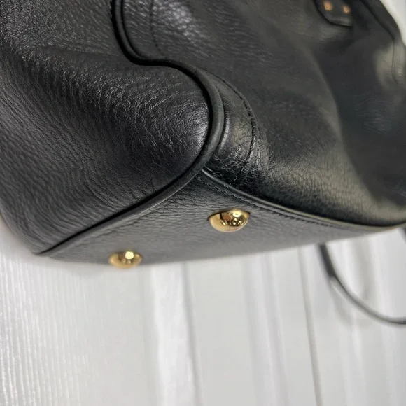 Michael Kors Pebble Leather Black Hudson Satchel Crossbody Bag - Picture 5 of 12